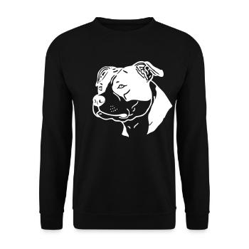 american stafford © www.dog-power.nl - Unisex Sweatshirt - black - Front - Alina (178cm) & Michal (187cm)