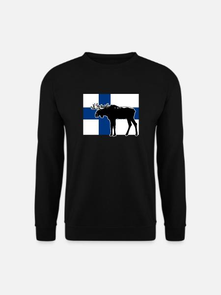Elch - Finnland - Moose - Finland Flag - Unisex Pullover - Schwarz