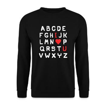 i love you - Sweat-shirt Unisexe - noir - Devant - Alina (178cm) & Michal (187cm)