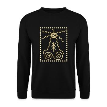 Schamane Symbole - Unisex Pullover - Schwarz - Vorne - Alina (178cm) & Michal (187cm)