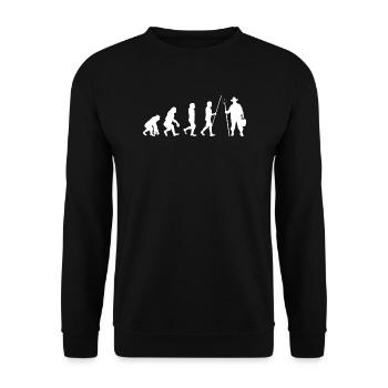 Évolution de l’agriculteur - Sweat-shirt Unisexe - noir - Devant - Alina (178cm) & Michal (187cm)