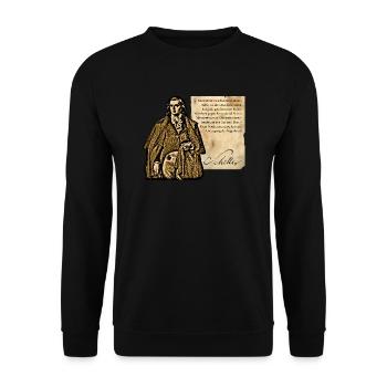 Friedrich von Schiller: Festen Mut zur Wahrheit - Unisex Pullover - Schwarz - Vorne - Alina (178cm) & Michal (187cm)