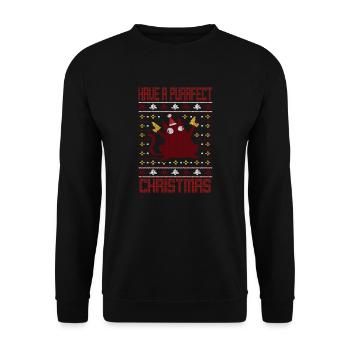 Christmas Cat Cats Saying Ugly Christmas - Unisex Sweatshirt - black - Front - Alina (178cm) & Michal (187cm)