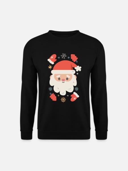Santa Claus Illustration - Unisex Sweatshirt - black