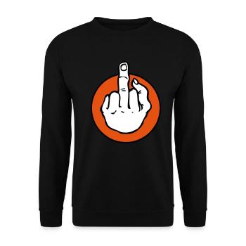 fuck - doigt d'honneur - Sweat-shirt Unisexe - noir - Devant - Alina (178cm) & Michal (187cm)