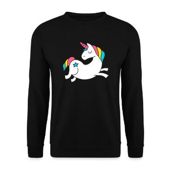 unicorn - Einhorn - Sweat-shirt Unisexe - noir - Devant - Alina (178cm) & Michal (187cm)