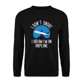 I Don't Snore I Dream I'm An Airplane - Unisex Sweatshirt - black - Front - Alina (178cm) & Michal (187cm)