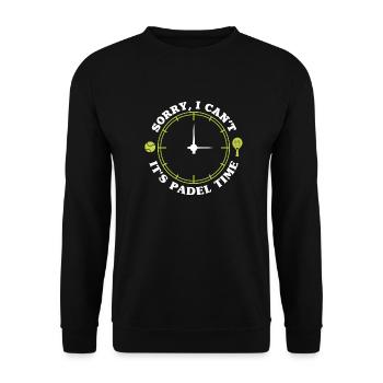 C’est l’heure du padel Padel Player Padel Tennis - Sweat-shirt Unisexe - noir - Devant - Alina (178cm) & Michal (187cm)