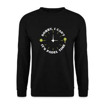 L’heure du padel pour les joueurs de padel - Sweat-shirt Unisexe - noir - Devant - Alina (178cm) & Michal (187cm)