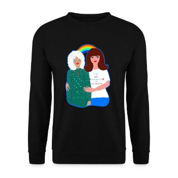 AUXILIAIRE DE VIE DESIGN JE SUIS UN ANGE - Sweat-shirt Unisexe - noir - Devant - Alina (178cm) & Michal (187cm)