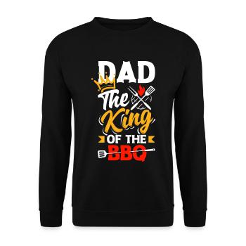 Dad The King Of The BBQ Father's Day Grill - Unisex Pullover - Schwarz - Vorne - Alina (178cm) & Michal (187cm)