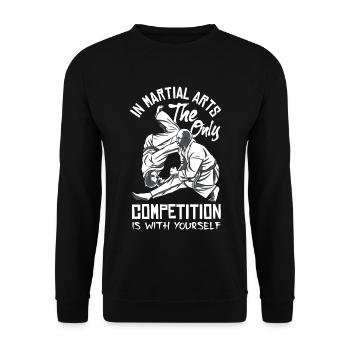 Dans la compétition d’arts martiaux est avec vous-même Jiu - Sweat-shirt Unisexe - noir - Devant - Alina (178cm) & Michal (187cm)
