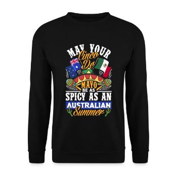 May your Cinco de Mayo be as spicy as an - Unisex Pullover - Schwarz - Vorne - Alina (178cm) & Michal (187cm)