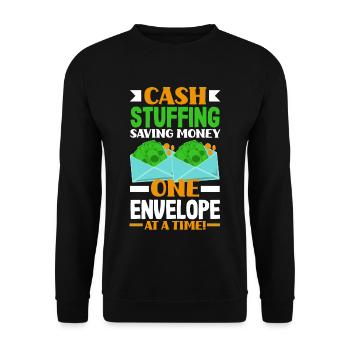 Cash stuffing économiser de l’argent, une enveloppe à la fois - Sweat-shirt Unisexe - noir - Devant - Alina (178cm) & Michal (187cm)