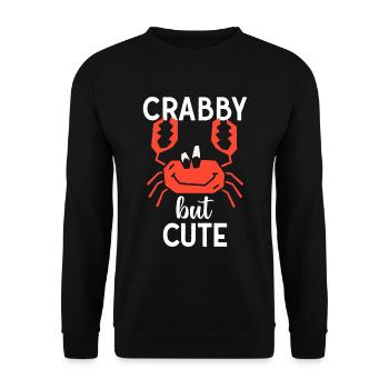 Crabby but Cute - Unisex Sweatshirt - black - Front - Alina (178cm) & Michal (187cm)