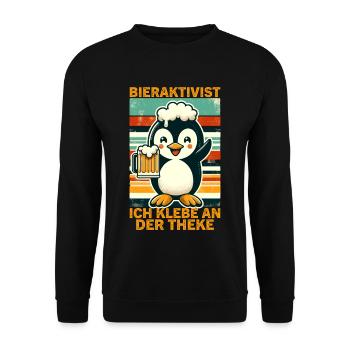 L’activiste de la bière pour laquelle je suis collé au bar - Sweat-shirt Unisexe - noir - Devant - Alina (178cm) & Michal (187cm)