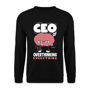 PDG de Overthinking Everything Funny Brain - Sweat-shirt Unisexe - noir - Devant - Alina (178cm) & Michal (187cm)