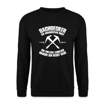 Dachdecker/Spengler/Dachspengler/Dächer/Geschenk - Unisex Pullover - Schwarz - Vorne - Alina (178cm) & Michal (187cm)