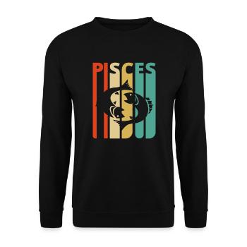 Vintage Poissons Zodiac Cadeaux pour la famille &amis - Sweat-shirt Unisexe - noir - Devant - Alina (178cm) & Michal (187cm)