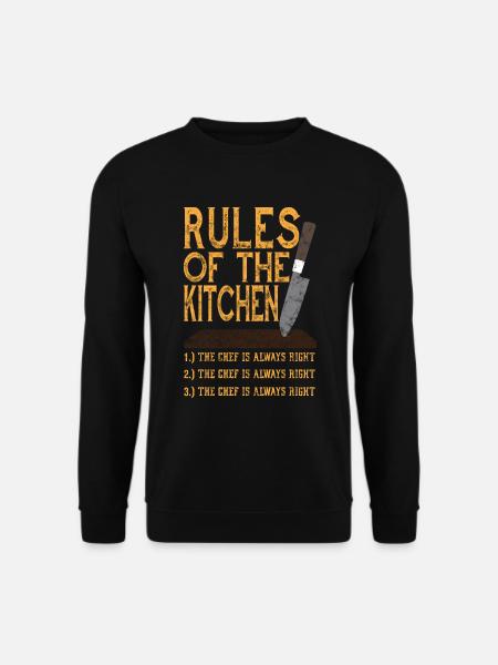 Rules Of The Kitchen Cool Chef Cook - Unisex Pullover - Schwarz