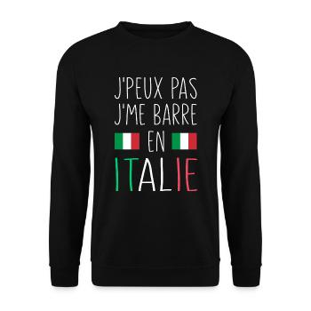 J'peux Pas J'me Barre En Italie - Sweat-shirt Unisexe - noir - Devant - Alina (178cm) & Michal (187cm)