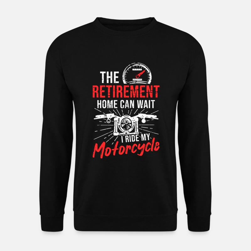 Motorrad Rentner Altersheim Biker Opa Chopper - Unisex Pullover - Schwarz