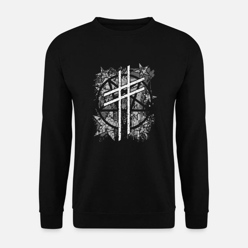 Kreuz, Pentagramm und Sterne | Satanic Design - Unisex Pullover - Schwarz