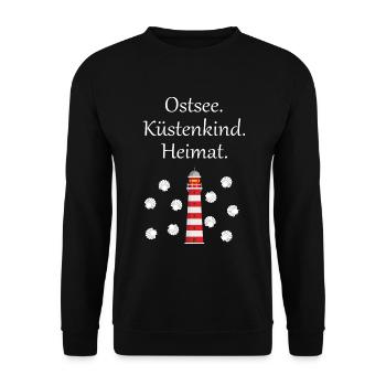 Ostsee Küstenkind Heimat Geschenkidee - Unisex Pullover - Schwarz - Vorne - Alina (178cm) & Michal (187cm)