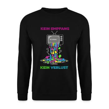 Télévision allemande - Pas de réception, pas de perte - Sweat-shirt Unisexe - noir - Devant - Alina (178cm) & Michal (187cm)