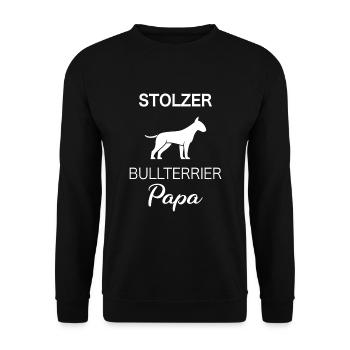 Bullterrier Bull Terrier Hund Hundeliebhaber Papa - Unisex Pullover - Schwarz - Vorne - Alina (178cm) & Michal (187cm)