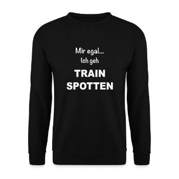Trainspotter Train Züge Zug Trainspotting Geschenk - Unisex Pullover - Schwarz - Vorne - Alina (178cm) & Michal (187cm)