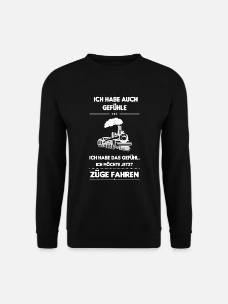 Modelleisenbahn Dampflok Modellbau Zug Lok Spruch - Unisex Pullover - Schwarz