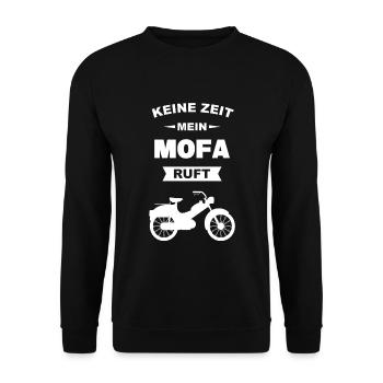 Mofa Moped Mofafahrer Mopedfahrer Mopeds Mokick - Unisex Pullover - Schwarz - Vorne - Alina (178cm) & Michal (187cm)
