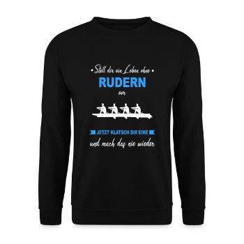 Rudern Ruderer Ruderboot Wassersport Kanu Geschenk - Unisex Pullover - Schwarz - Vorne - Alina (178cm) & Michal (187cm)
