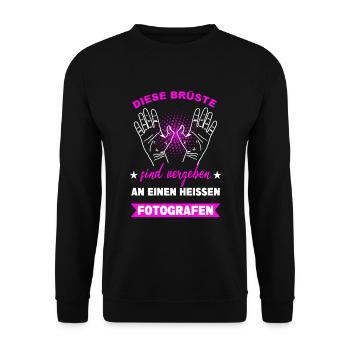 Fotografie Fotografieren Kamera Fotograf Spruch - Unisex Pullover - Schwarz - Vorne - Alina (178cm) & Michal (187cm)