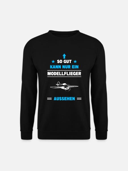 Modellflug Pilot Modellbau Flugzeug Modellbauer - Unisex Pullover - Schwarz