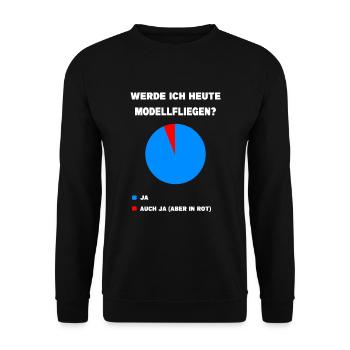 Modellflug Pilot Modellbau Flugzeug Modellbauer - Unisex Pullover - Schwarz - Vorne - Alina (178cm) & Michal (187cm)