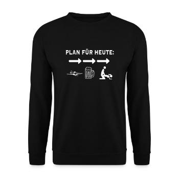 Modellflug Pilot Modellbau Flugzeug Modellbauer - Unisex Pullover - Schwarz - Vorne - Alina (178cm) & Michal (187cm)