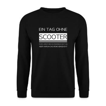 Scooter Stunt Scooter Tretroller Roller E-Scooter - Unisex Pullover - Schwarz - Vorne - Alina (178cm) & Michal (187cm)