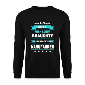 Kanu Kanusport Wassersport Boot Kanufahrer lustig - Unisex Pullover - Schwarz - Vorne - Alina (178cm) & Michal (187cm)