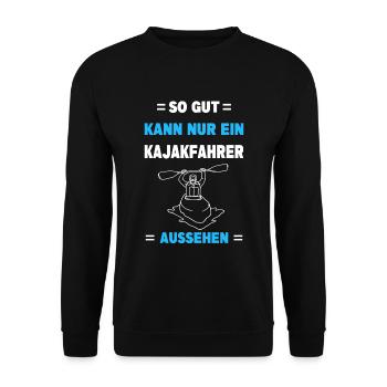 Kajak Wassersport Paddeln Kajakfahren Kajakfahrer - Unisex Pullover - Schwarz - Vorne - Alina (178cm) & Michal (187cm)