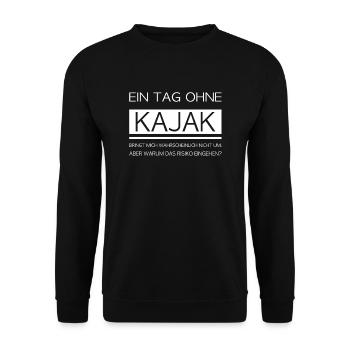 Kajak Wassersport Paddeln Kajakfahren Kajakfahrer - Unisex Pullover - Schwarz - Vorne - Alina (178cm) & Michal (187cm)