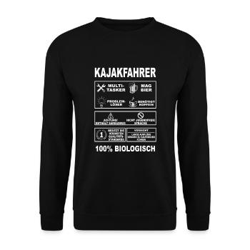 Kajak Wassersport Paddeln Kajakfahren Kajakfahrer - Unisex Pullover - Schwarz - Vorne - Alina (178cm) & Michal (187cm)
