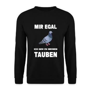 Taube Taubenzüchter Tauben Vogel Brieftaube lustig - Unisex Pullover - Schwarz - Vorne - Alina (178cm) & Michal (187cm)