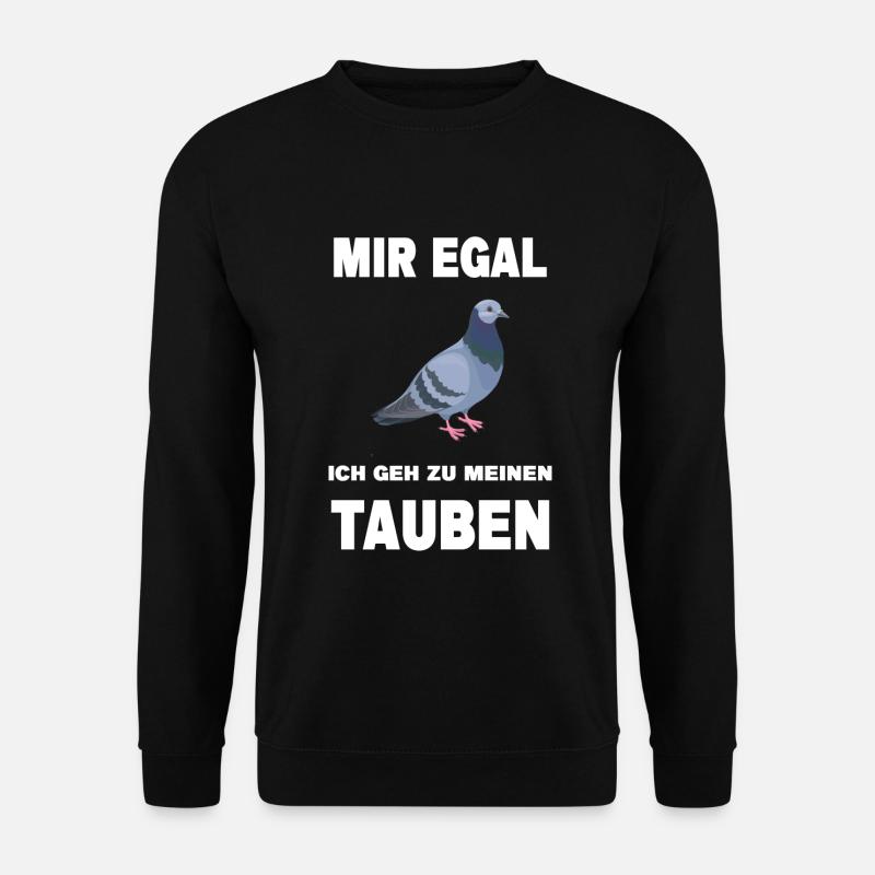 Taube Taubenzüchter Tauben Vogel Brieftaube lustig - Unisex Pullover - Schwarz