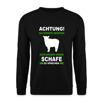 Schaf Schafe Lamm Wolle Tier Schäfer Schäfchen - Unisex Pullover - Schwarz - Vorne - Alina (178cm) & Michal (187cm)