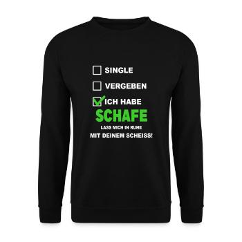 Schaf Schafe Lamm Wolle Tier Schäfer Schäfchen - Unisex Pullover - Schwarz - Vorne - Alina (178cm) & Michal (187cm)