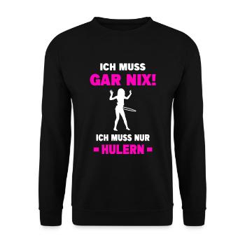 Hulahoop Hula Fitness Reifen Hoop Sport Hullern - Unisex Pullover - Schwarz - Vorne - Alina (178cm) & Michal (187cm)
