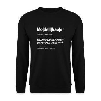 Modellflug Pilot Modellbau Flugzeug Modellbauer - Unisex Pullover - Schwarz - Vorne - Alina (178cm) & Michal (187cm)
