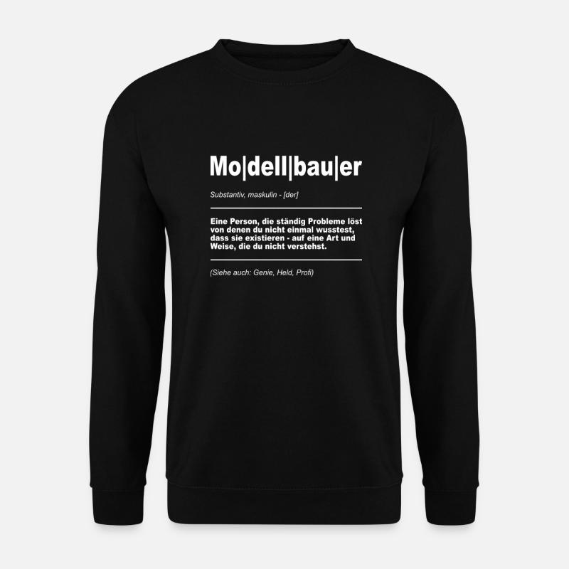Modellflug Pilot Modellbau Flugzeug Modellbauer - Unisex Pullover - Schwarz